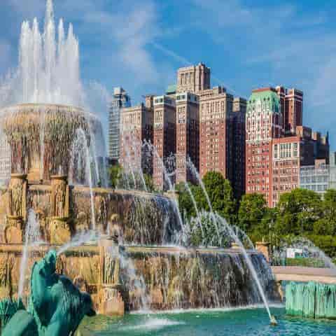 Urban fountain in The Blackstone's Train Rooms, ideal for outdoor events and networking.