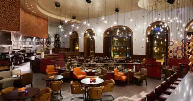 Stylish Mercat restaurant in The Blackstone, perfect for corporate events and social gatherings.