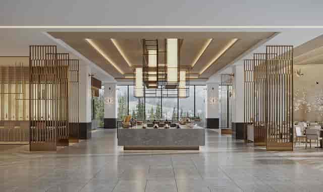 Modern lobby at Hotel Nikko Chengdu, perfect for meetings and events.