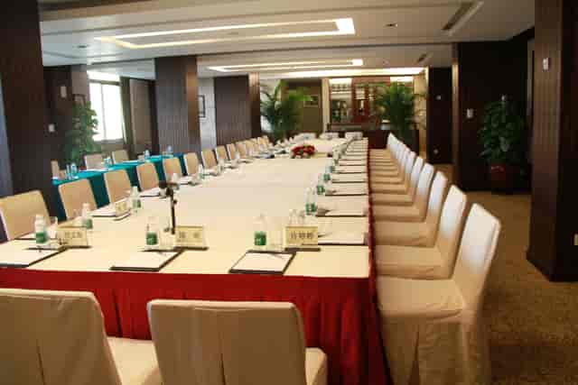 Elegant banquet hall at Dong Fang Hotel, perfect for corporate meetings and conferences.
