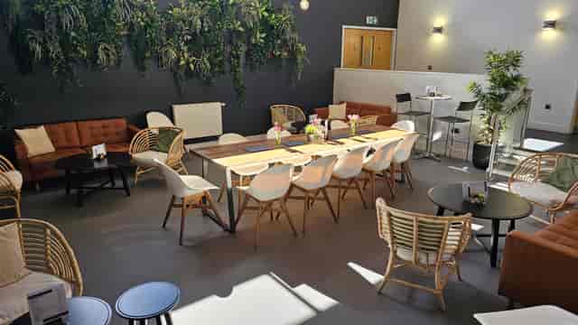 Lower Lounge in Riverside Conferencing: elegant seating for workshops and networking events.