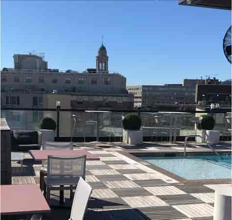 Hush Rooftop at Viceroy DC: stylish venue with pool for events and skyline views.