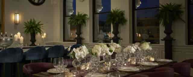 Elegant dining table at Café Riggs, perfect for upscale events in Washington DC.