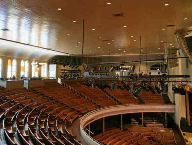 Spacious auditorium with tiered seating at U.S. National Arboretum for events and presentations.