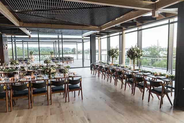Elegant event space at District Winery, ideal for weddings and corporate gatherings.