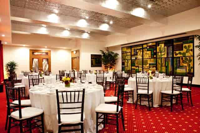 Elegant ballroom at City Club of San Francisco ready for banquets and receptions.