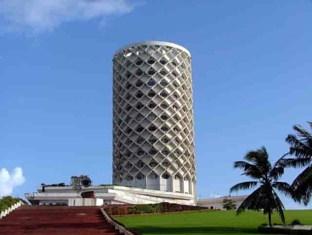 Art Gallery at The Nehru Centre Mumbai, modern circular venue for events and gatherings.