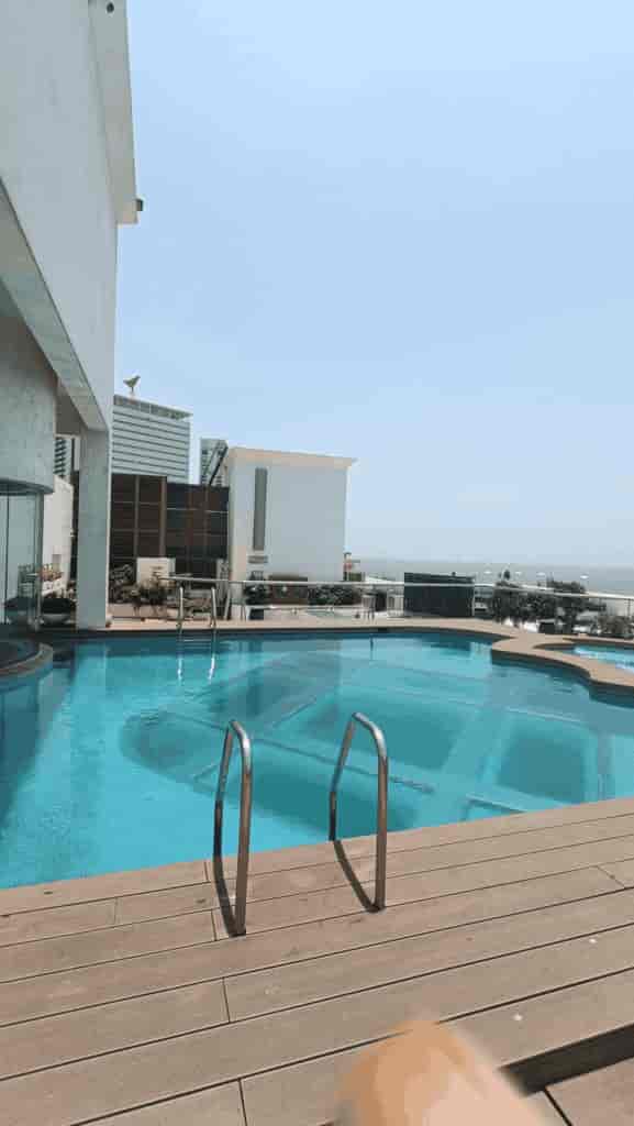 Stylish rooftop pool at Marine Plaza, ideal for upscale events and relaxation.