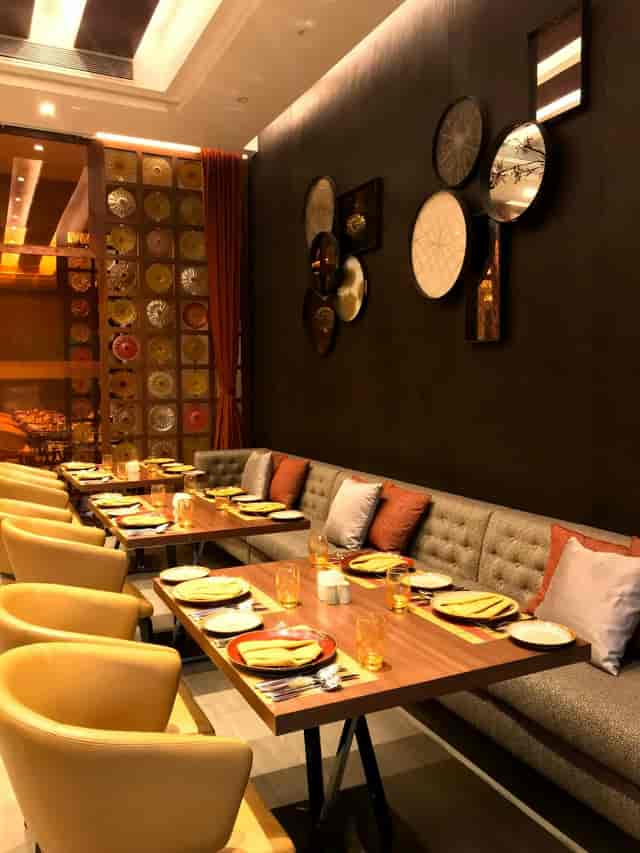 Hall + Pre Function Area at Radisson Mumbai: stylish dining setup for corporate events and gatherings.
