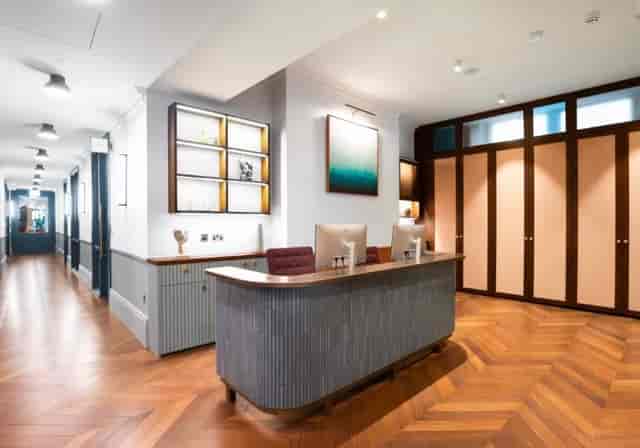 Modern reception area at Salisbury House, perfect for meetings and events.