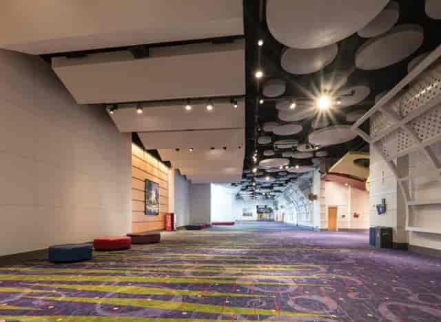Georgia International Convention Center exhibit hall with high ceilings for events and meetings.