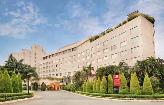 Modern hotel exterior of Lalit 3 in Bangalore, ideal for corporate events and meetings.