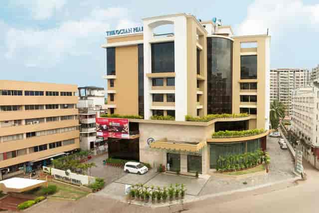 Modern venue facade of The Verda Saffron for meetings and events near urban amenities.