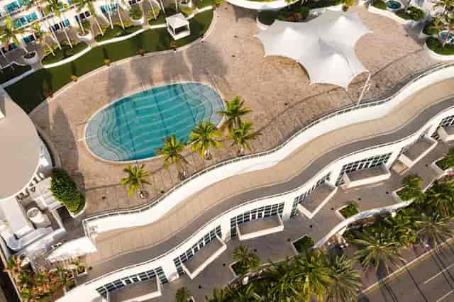 Ritz-Carlton Pool Deck: luxurious outdoor venue with a sleek pool for upscale events