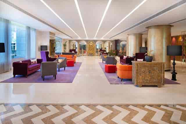 Elegant ballroom lobby at Grand Mercure Bengaluru, perfect for events and networking.