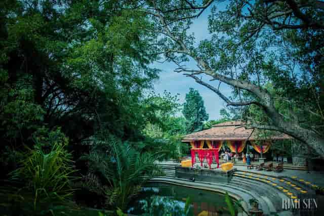 Serene outdoor venue Athitishala at The Tamarind Tree, perfect for weddings and events.