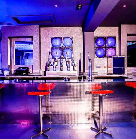Penthouse bar at Arcadia Loungebar, modern design for cocktail receptions and events.