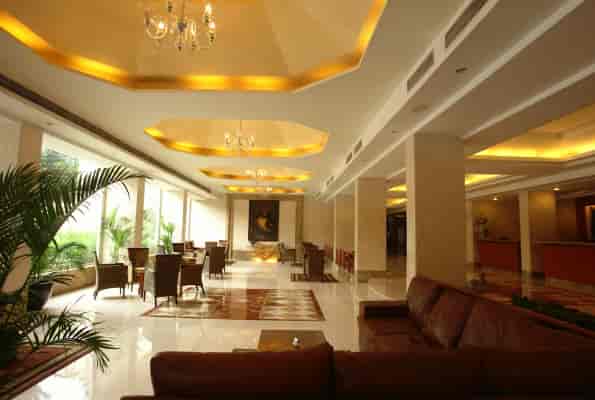 Sophisticated lobby at The LaLiT Ashok Bangalore, ideal for networking events and receptions.