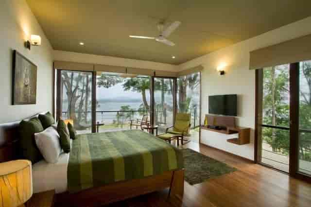 Conference hall at Waterwoods Lodge with large windows, perfect for retreat meetings.