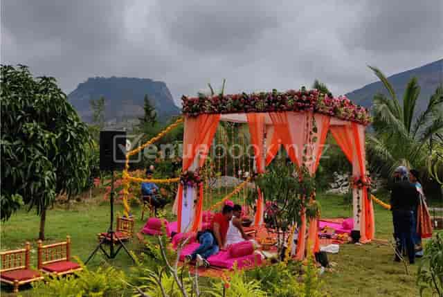 Mehndi function at Club Cabana with vibrant decor, perfect for outdoor weddings.