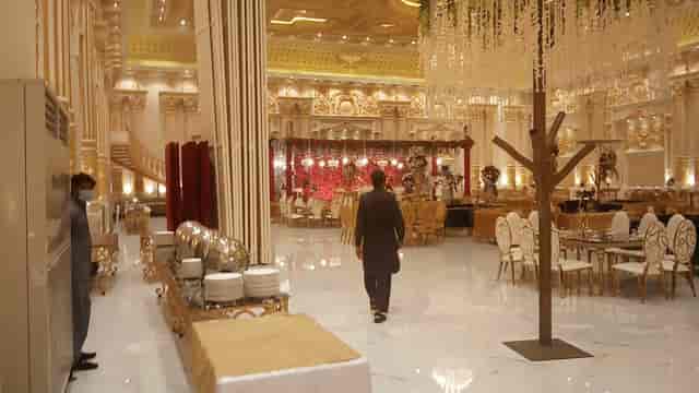 Elegant Hall #13 at Majesty Event Complex for corporate events and weddings.