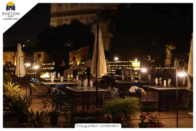 Elegant outdoor event venue at Bastion Café, Lahore Fort, perfect for upscale celebrations.