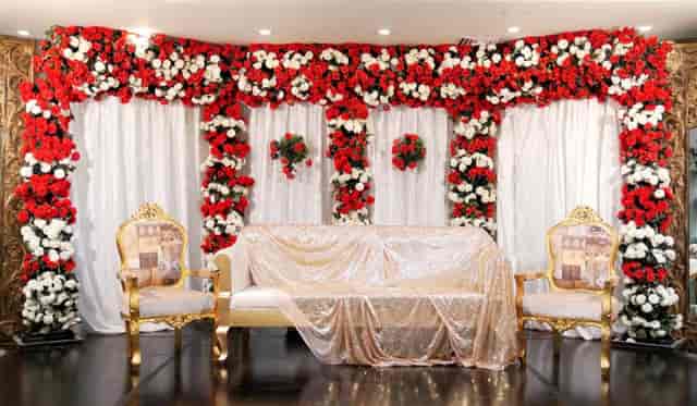 Wedding Hall at Indigo Hotel with luxury floral backdrop for upscale events.
