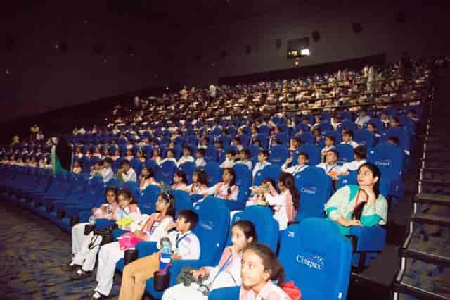 Engaged children audience at Cinepax Cinema Hotel for Lahore International Children's Film Festival