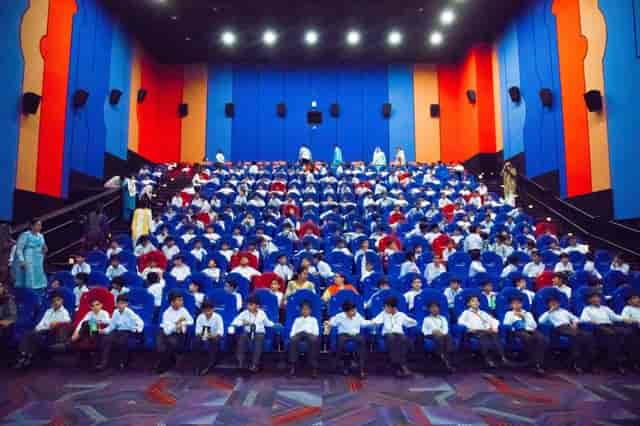 Cinepax Cinema Hotel auditorium at Lahore International Children's Film Festival, vibrant seating.
