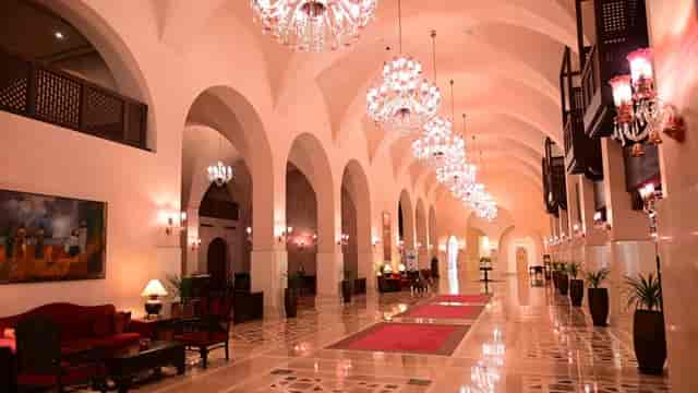 "Elegant lobby in Kehkashan Hall, Ramada Islamabad - ideal for sophisticated events and receptions."