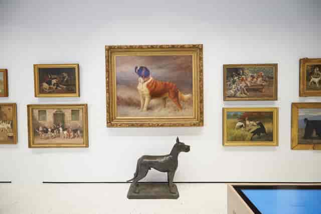 Stylish gallery space at AKC Museum of the Dog for art events and corporate functions.