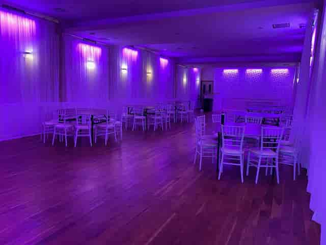 Spacious Brooklyn party hall with elegant decor, perfect for receptions and gatherings.