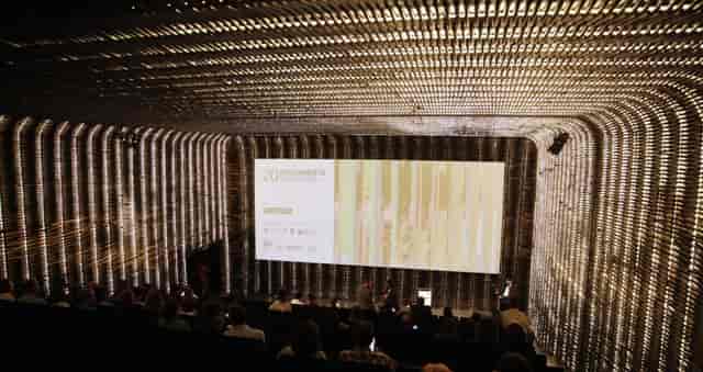 Modern Sala Azcona event space in Madrid, ideal for conferences and presentations.