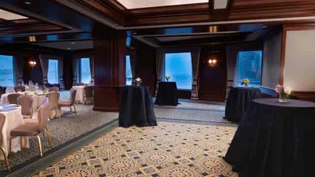 Elegant Atlantic Room at Boston Harbor Hotel, ideal for corporate events and receptions.