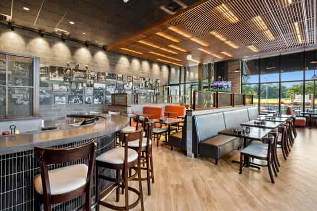 Diamondback Boardroom dining space, modern decor, ideal for meetings and events.