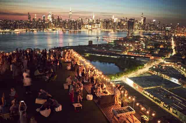 23rd Floor Rooftop at The William Vale, NYC skyline, ideal for networking events.