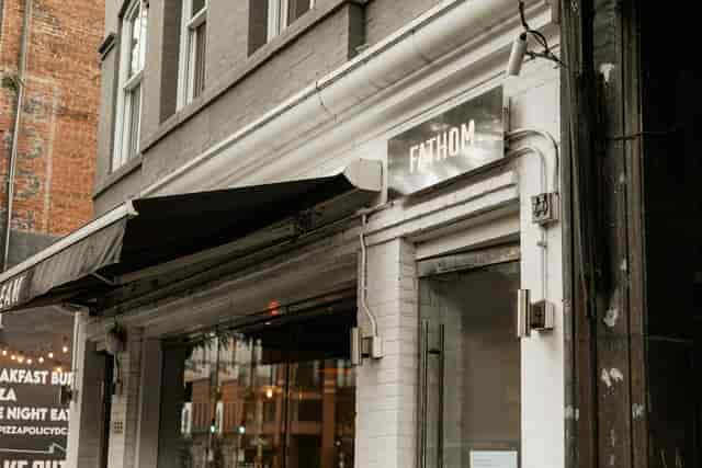 Modern venue entrance at Fathom Gallery, ideal for networking events and workshops.