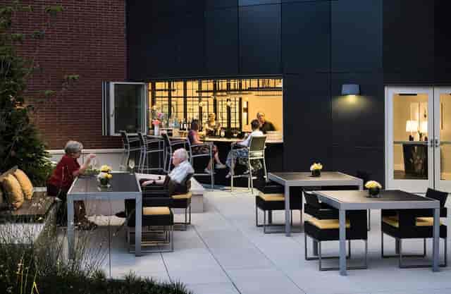 Stylish outdoor event space in Modena, perfect for networking and social gatherings.