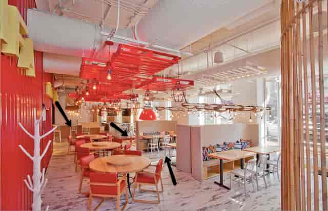 Marketplace in China Chilcano: modern restaurant with vibrant decor for casual events
