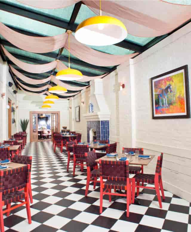 Private dining room at Rosa Mexicano with colorful decor for intimate gatherings.