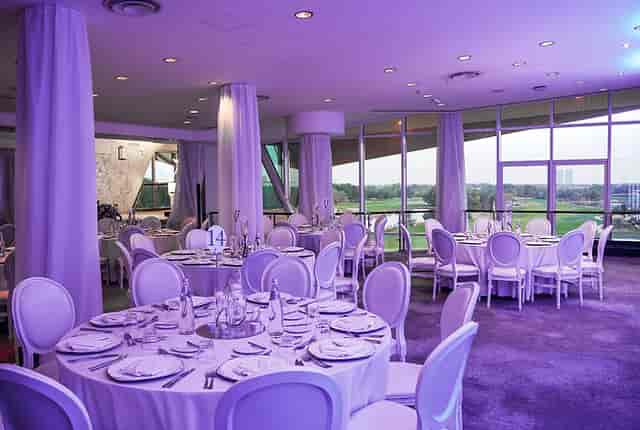 Elegant event space at Qanas, Abu Dhabi Golf Club for weddings and corporate events.