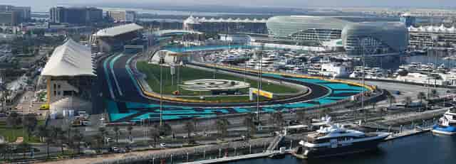 Yas Marina Circuit car racing track with modern design for corporate events and gatherings.
