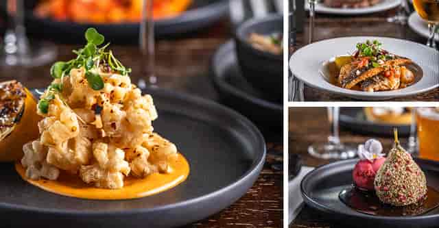 Gourmet dishes at Beats & Bubbles for upscale corporate events and gatherings.
