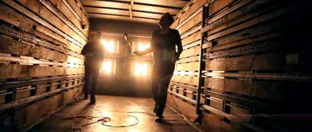 "Sitcom Soldiers Film Company foyer, showcasing lighting and sound setup for event production."