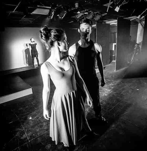 Dynamic rehearsal space with strong lighting at North West Theatre Arts Company CIC events.