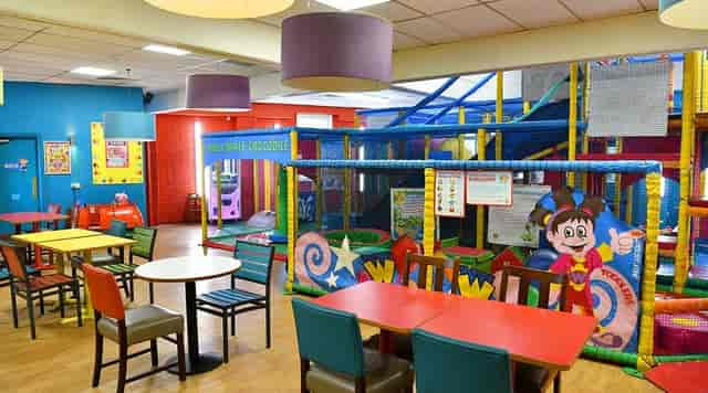 Wacky Warehouse indoor play area with colorful soft play, perfect for birthday parties and family events.