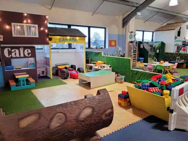 Colorful play area for children's birthday parties and family gatherings in The Hideaway.