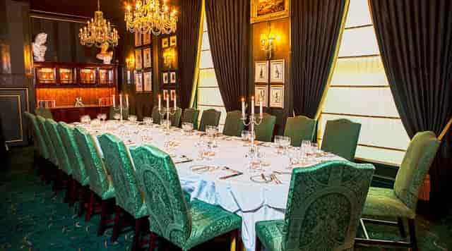 Elegant dining room in The Dome Edinburgh for corporate events and meetings.