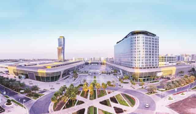 Modern ADNEC Centre exhibition halls in Abu Dhabi, versatile venue for events and conferences.