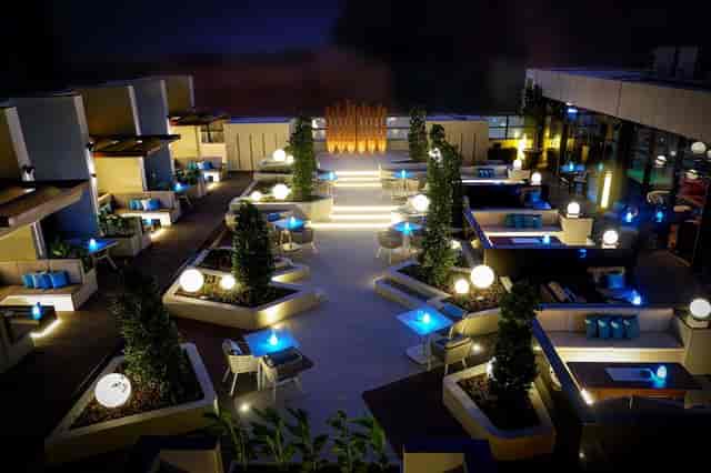 Stylish outdoor event space at Southern Sun Abu Dhabi, perfect for networking receptions.